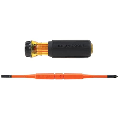 Klein Tools 32288 Insulated Screwdriver, 8-in-1 Screwdriver Set with Interchangeable Blades, 3 Phillips, 3 Slotted and 2 Square Tips 13
