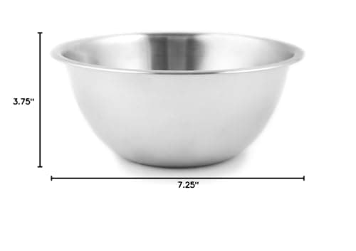 Fox Run Stainless Steel Small Mixing Bowl, 7.25 x 7.25 x 3.75 inches, Metallic 8