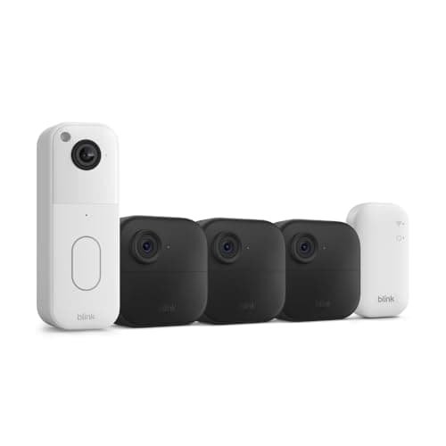 All-new Blink Video Doorbell + Outdoor 4 – Wireless smart security cameras, head-to-toe HD view, two-year battery life. Sync Module Core included – 3 camera system + Video Doorbell