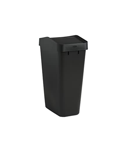 Rubbermaid Swing Top Waste Container for Home and Kitchen, Easy Access Disposal and Slim Modern Trash Can with Lid, 12.2 Gallon Capacity, Blac, for Home/Kitchen/Garage/Apartment
