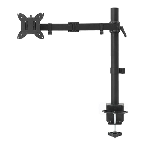 Amazon Basics Adjustable Single Computer Monitor Desk Mount Arm, Holds up to 32" and Ultrawide Monitors, Black