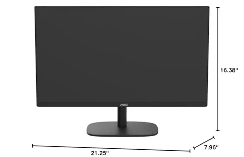 AOC 24B2H2 24” Frameless IPS Monitor, FHD 1920x1080, 100Hz, 106% sRGB, for Home and Office, HDMI x2, Low Blue Mode, VESA Compatible, Black 6