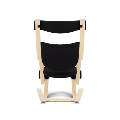 Varier Gravity Balans Recliner and Kneeling Chair Designed by Peter Opsvik, Relax Into Weightlessness, 10-Year Limited Warranty, Black Revive Fabric with Natural Ash Base 5