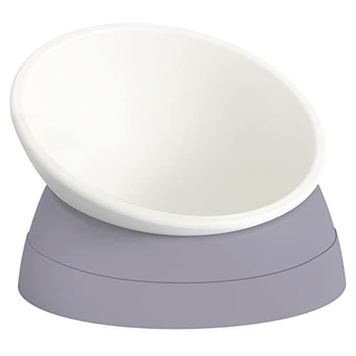 Ravitat Elevated Cat Food Bowl - Adjustable, Anti-Slip & Anti-Noise, Protects Pet's Spine, Thickened Plastic, 17 Oz