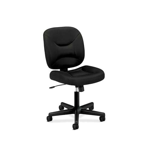 HON ValuTask Armless Desk Chair, Padded Mesh Low Back, Ergonomic Tilt-Tension Recline Control, Swivel Rolling Wheels - Small Office Chairs for Bedroom, Dorm, Small Spaces, Computers
