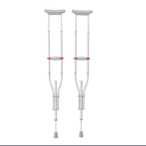 Medline Folding Aluminum Crutches for Kids, Adults, and Seniors, Walking Aid, 300 LB Weight Capacity, 1 Pair, Fitting 4'7"-6'7", Foldable Crutch Includes Padded Underarm Cushions