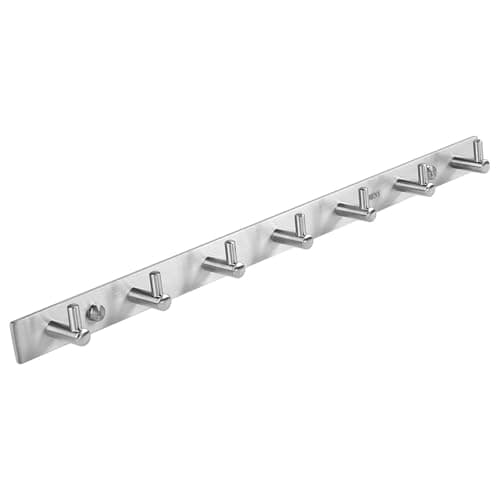 NHENY Towel Hook Rack Wall Mounted 17-Inch Coat Hanger with 7 Heavy Duty Hook, Easy to Install Rail for Bedroom, Bathroom, Foyer, Hallway, Garden, Office (304 Stainless Steel Brushed Nickel)