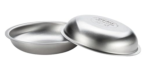 PEDAY 18/8 Stainless Steel Cat Bowls, Whisker Friendly, Human Grade, Dishwasher Safe, Easy to Clean, Pack of 2, Each Holds 2.3 Cup