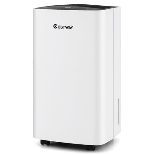 COSTWAY Dehumidifier for Large Room and Basements, Portable 30 Pints Dehumidifier with 3 Modes, 2 Speeds, Low Noise, 24H Timer, Auto or Manual Drainage