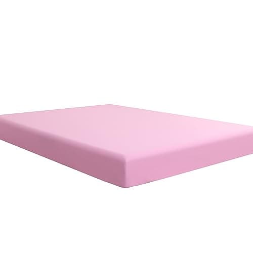 TXWDAQ Fitted Sheet Soft Brushed Microfiber 1800,Deep Pocket, Wrinkle & Fade Free (Queen, Pink)