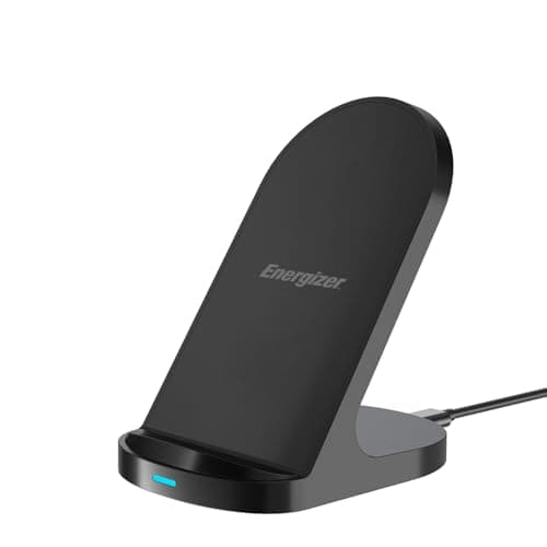 Energizer 15W Max Wireless Charging Stand | Dual-Coil Fast Charger for Desk | 7.5W for iPhone 15/14/13/12 & 15W for Samsung/Qi Android Devices | Case-Friendly_WCP108