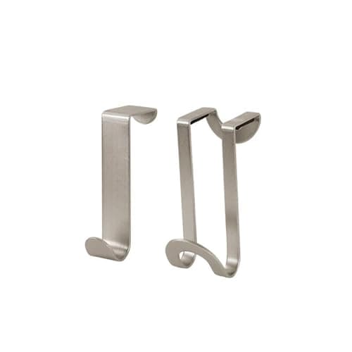 Spectrum Over Cabinet Door Hook 2 Pack Kitchen Cabinet Organizer for Towel Holder Storage, Over the Cabinet Hooks for Hand Towels and Dish Cloths, Brushed Nickel