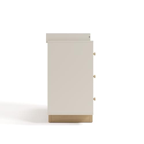 Storkcraft Texas 3 Drawer Chest with Removable Changing Table Topper (Frosted Oat/Driftwood) – GREENGUARD Gold Certified Baby Dresser, Interlocking Drawer System for Nursery & Kids’ Bedroom Dresser 12