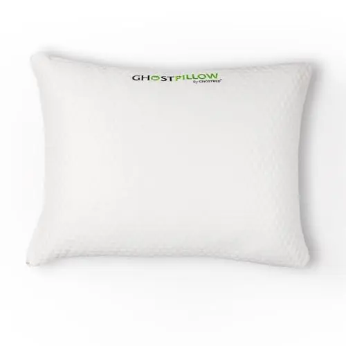 GhostBed Shredded Memory Foam Pillow with Adjustable Gel Memory Foam and Cooling Breathable Cover - Standard Size Shredded Memory Foam Pillows CertiPUR-US Certified 1-Pack