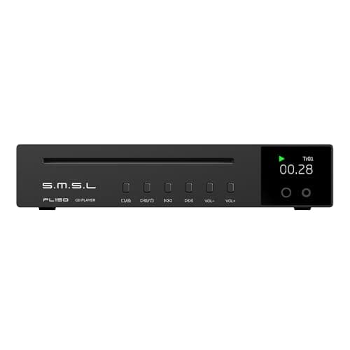 SMSL PL150 CD Player High Power CS43198 D/A chip, Standard/MQA-CD/HDCD CDs, with RCA/3.5mm & 4.4mm Headphone/Optical/Coaxial Output, for Vehicle/Laptop/TV/PC, CD Player Amp with Remote Control (Black)