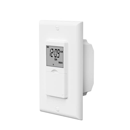 BN-LINK 7 Day Programmable in-Wall Timer Switch for Lights, Digital Light Switch Timer Indoor, Single Pole and 3 Way (Compatible with SPDT) Both Use, Neutral Wire Required, No Backlight, ETL Listed 9