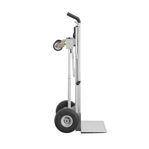 COSCO 3-in-1 Assist Series Aluminum Hand Truck/Cart with Flat Free Wheels, 800 lb/1000 lb Capacity, Silver 9