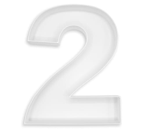 10" Reusable Plastic Box Form Tray Display for Treats, Charcuterie, Cake Pop, Candy, Charcuterie Box, Custom Charcuterie Letters Fillable - Reusable Letter Box - (White Plastic, 2) 9