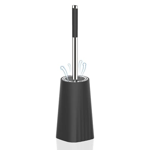 SetSail Toilet Brush, Compact Size Toilet Bowl Brush and Holder Toilet Brushes for Bathroom with Stainless Steel Handle Toilet Cleaner Brush with Durable Scrubbing Bristles, Splash-Proof
