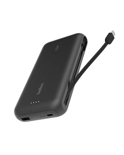 Belkin Portable Charger, Power Bank 20000 mAh 30W USB C for Phone, Laptop - iPhone 17, Air, Pro Max, iPad, AirPods, Apple Watch, Galaxy S25, & More - Black