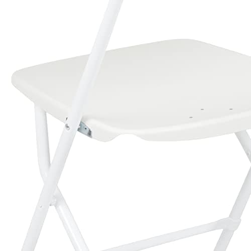 Flash Furniture Hercules Set of 10 Indoor/Outdoor Heavy-Duty Plastic Folding Chairs, Foldable Commercial Stacking Chairs with 650-lb. Static Weight Capacity, White 17