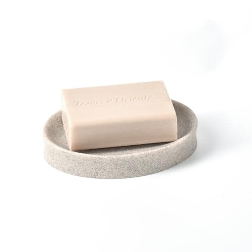 IMEEA Soap Dish Resin Soap Tray Soap Holder Sponge Hand Soap Dish Holder for Bathroom Shower Kitchen Sink Counter (Beige) 7