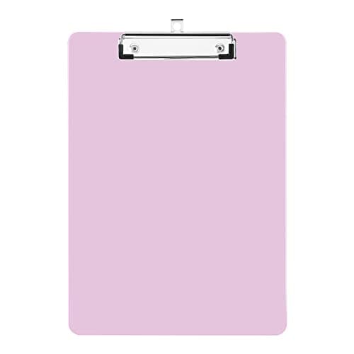Deli Plastic Clipboard, Clipboards with Low Profile Clip, Standard A4 Letter Size Clipboard for Office, Nurses, Students, and Women, Size 12.4 ×9 Inch, Pink
