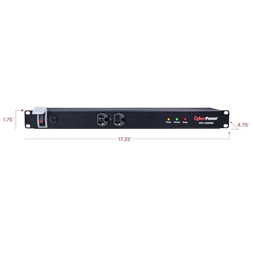 CyberPower CPS1220RMS Surge Protector, 120V/20A, 12 Outlets, 15ft Power Cord, 1U Rackmount 4