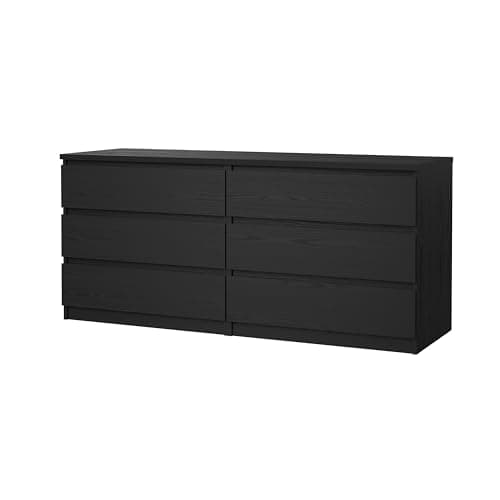 6 Drawer Double Dresser, Black Woodgrain 5