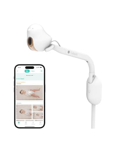 CüboAi CuboAi New Model Smart Baby Monitor 3: Sleep Safety Alerts for Covered Face Rollover, 2.5K QHD Night Vision WiFi Camera, 2-Way Audio, Humidity Sensor, Lullabies. App Control (Wall Mount Set)