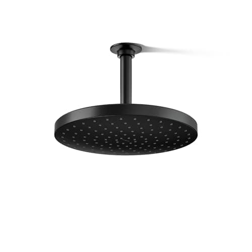 KOHLER 76465-G-BL Awaken® 10" Rain Shower Head, Single-Function Rainhead, Easy to Clean Surface, 1.75 GPM, Matte Black