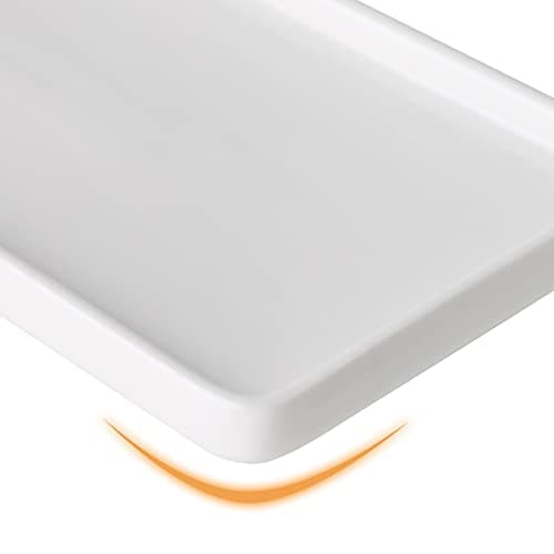 Gurygo 8" Bathroom Trays - Ceramic Vanity Tray for Bathroom - Small Ceramic Tray - Kitchen Soap Trays - Porcelain Dispenser Organizer for Kitchen Bathtub Counter (White) 8