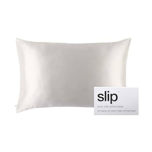 slip The Original Queen Pure Silk Pillow Case - 100% Pure 22 Momme Mulberry Silk - Queen Size Standard Pillow Case - Anti-Aging, Anti-BedHead, Anti-Sleep Crease, White (20" x 30")
