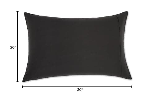 Amazon Basics Standard Pillow Cases, Lightweight Super Soft Microfiber for Better Sleep, Black, 20" x 30", Set of 2, Pillows Not Included 5