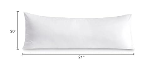 Leeden 100% Cotton Body Pillow Cover, 800 Thread Count 21x54 Soft Breathable Long Body Pillow Pillowcase, White 7