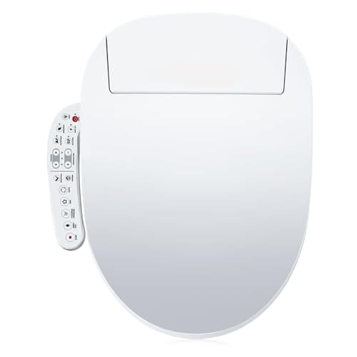 ZMJH A201 Elongated Smart Toilet Seat, Unlimited Warm Water, Vortex Wash, Electronic Heated,Warm Air Dryer,Bidet Seat,Rear and Front Wash, LED Light, Need Electrical, White (Elongated)