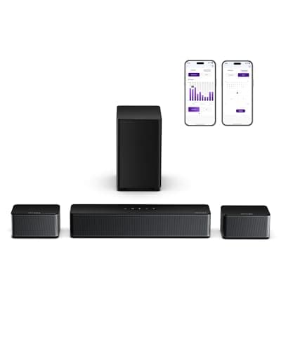 ULTIMEA 5.1 Surround Sound System for TV, Virtual Surround Sound Bar for Smart TV, APP Control, Home Theater Surround Speakers and Subwoofer Adjustable, Peak Power 320W, Poseidon D50 (2025 New Model)