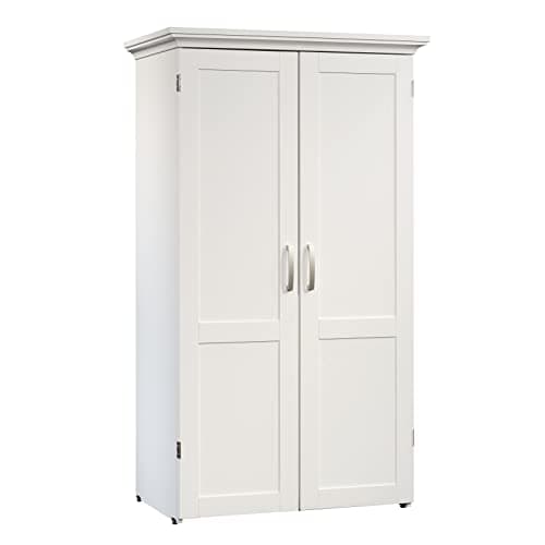 Sauder Miscellaneous Storage Craft & Sewing Armoire, L: 35.11" x W: 21.81" x H: 61.58", Glacier White finish