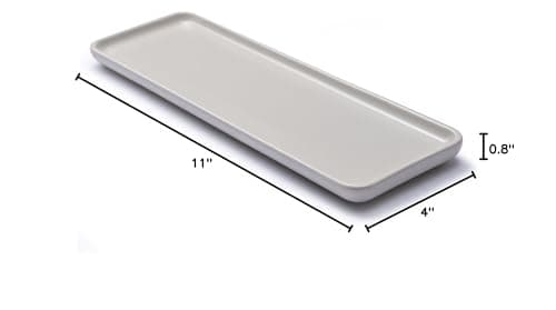JO LAVIE Beige Ceramic Vanity Tray – Small Rectangular Organizer for Bathroom Counter, Kitchen, Home Decor – Multi-Purpose Tray for Soap Dispenser, Accessories 7