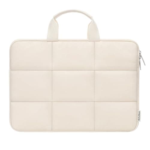 MOSISO Puffy Laptop Sleeve 13-13.3 inch, Compatible with MacBook Air 13 inch M3 M2 M1, Compatible with MacBook Pro 13/14 inch, Rectangle Quilted Carrying Case Laptop Cover for Women with Handle, Sand 7