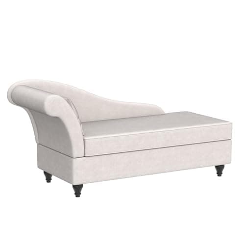 Yongqiang Storage Chaise Lounge Indoor, Linen Upholstered Chaise Lounge Chair with Storage for Bedroom Living Room Office Beige Fabric (Left Armrest) 5