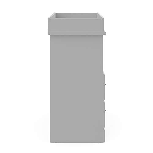 Storkcraft Brookside 2 Drawer Changing Table Dresser (Pebble Gray) – GREENGUARD Gold Certified, Easy-to-Match Chest of Drawers and Cubbies for Nursery and Kids Bedroom, Includes Changing Table Topper 10