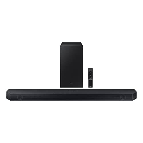 SAMSUNG HW-Q60C 3.1ch Soundbar w/Dolby Audio, Q-Symphony, Adaptive Sound Lite, HDMI eARC, Game Mode, Bluetooth, Tap Sound, Wireless Surround Sound Compatible, Black