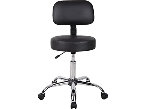 Boss Office Products B245-BK Be Well Medical Spa Stool with Back, Black 4