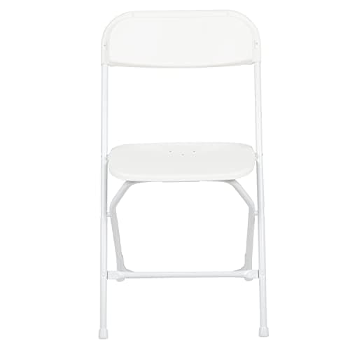 Flash Furniture Hercules Set of 10 Indoor/Outdoor Heavy-Duty Plastic Folding Chairs, Foldable Commercial Stacking Chairs with 650-lb. Static Weight Capacity, White 14