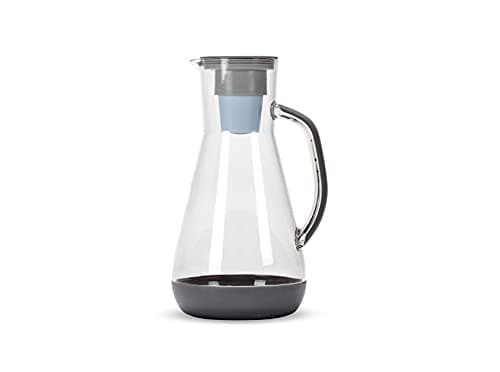 Hydros 64 Ounce Water Filter Pitcher with Patented Fast Flo Tech, 60 Second Quick Fill-Up and BPA-Free Recyclable Filter, Eight Cup Capacity, Grey