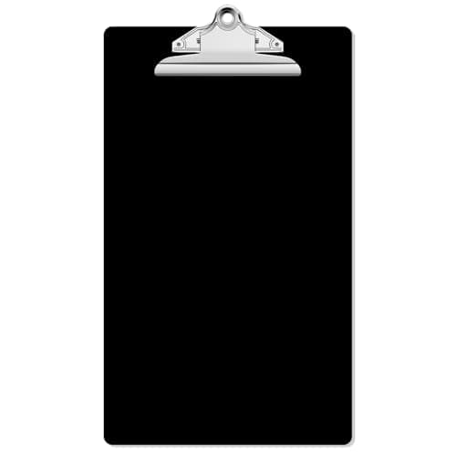 Macroclo Legal Size Clipboard, Black Plastic 8.5 x 14 Clip Board for Lawers, Heavy Duty Butterfly Clip, 9 x 15 in, Office & School Supply