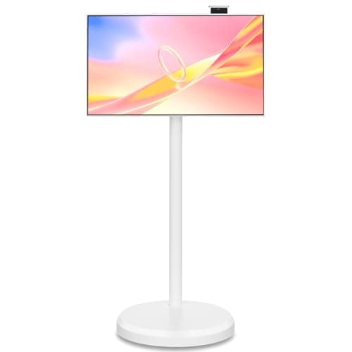 HotYeah 21.5-Inch Portable Smart Monitor w/Camera, Wireless 1080P Incell Touch Screen Monitor, Android12(Support Google Store), Full Swivel Rotation, Built-in Battery(4-6H), 6+128G (White)