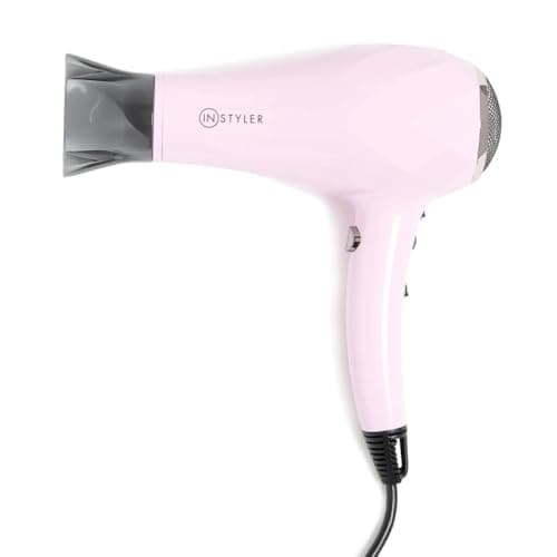 InStyler Turbo Ionic Hair Dryer in Pink with Cool Shot Button - Negative Ion Blow Dryer for Smooth, Frizz-Free Styling