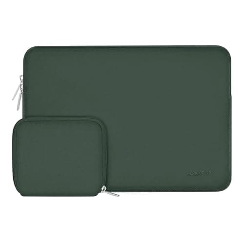 MOSISO Laptop Case 15 inch, 15 inch Laptop Sleeve Bag Compatible with MacBook Air M5 A3448 M4 A3241 M3 A3114 M2 A2941 2026-2023, Dell XPS, Neoprene Computer Sleeve Bag with Small Case, Midnight Green